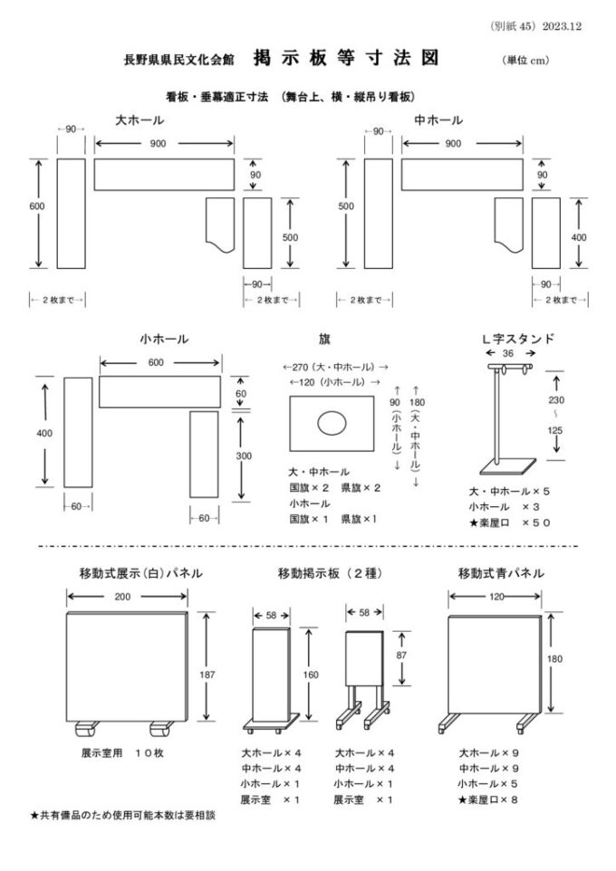 掲示板等寸法図